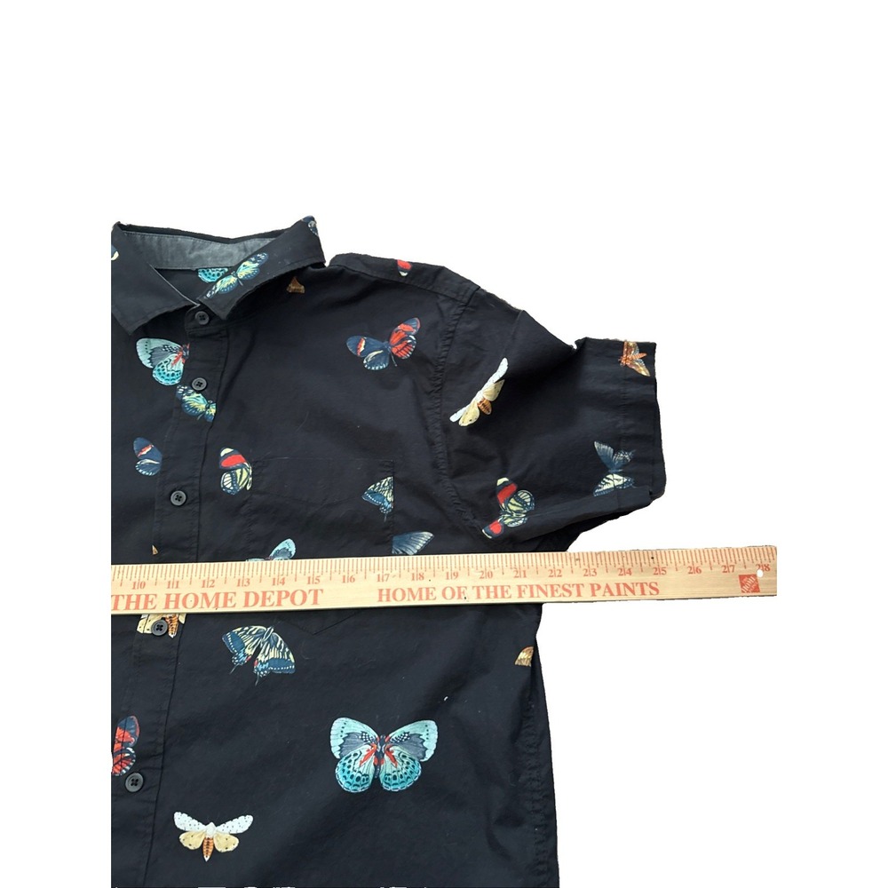 Vans Black Butterfly Button Up Short Sleeve Mens XL - Picture 4 of 4